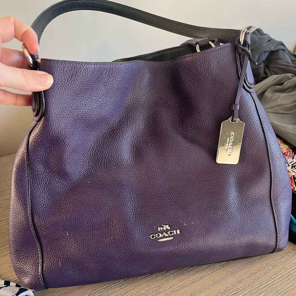Coach Purple Leather Women's Bag